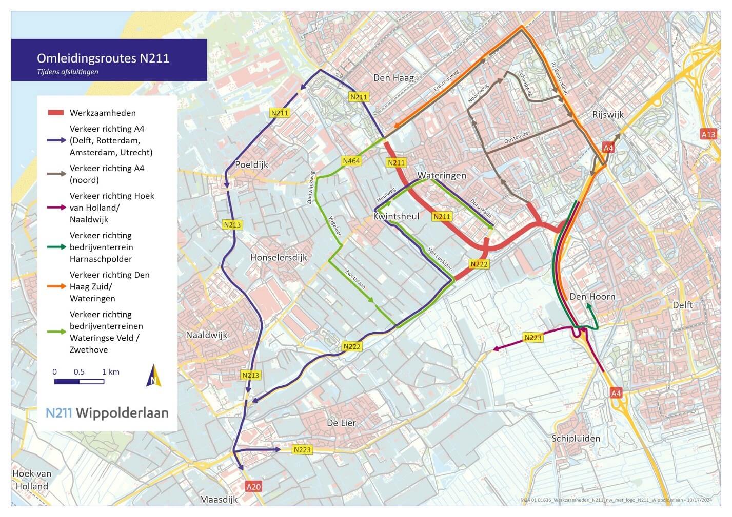 Omleidingsroutes afsluiting N211